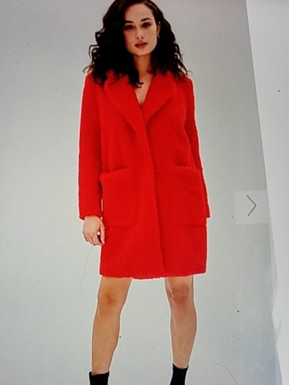 Boutique Brand ELVI Women's Red Teddy Coat NWT US 8